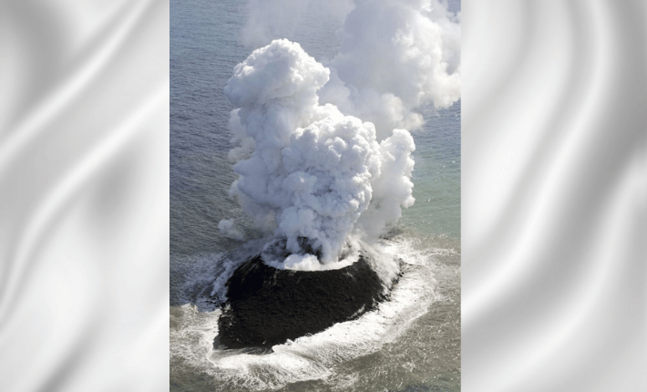 A fiery spectacle: Undersea volcano eruption in Japan creates a brand new island
